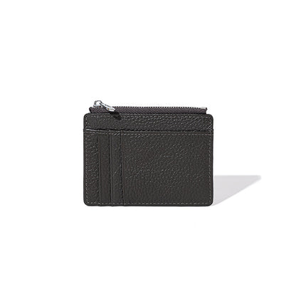 Women's Lychee Grain Top Layer Cowhide Card Holder Slim Multi Card Slots Genuine Leather ID Wallet Korean Minimalist Design for Cash and Coins