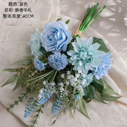 Elegant Shizuka Floral Simulation Bouquet - Stunning Home Decor & Wedding Handheld Flower Arrangement, Perfect for Wall Hanging and Stylish Events (CF01374)