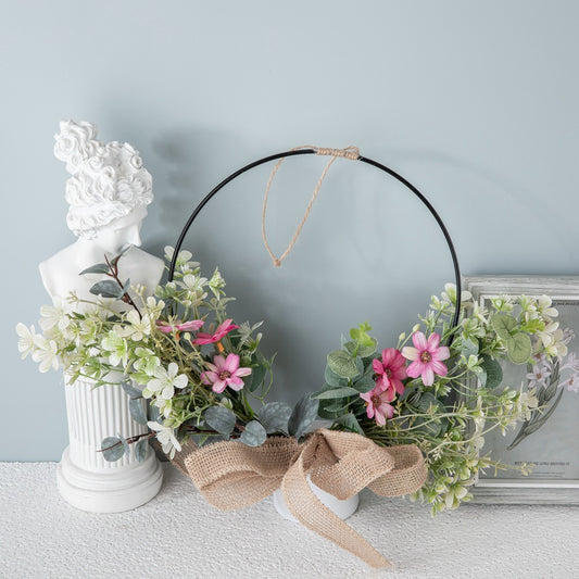 Stylish Artificial Half-Circle Floral Bouquet for Home Decor | Charming Wedding Handheld Flower Arrangement | Beautiful Wall Hanging Decoration CF01223