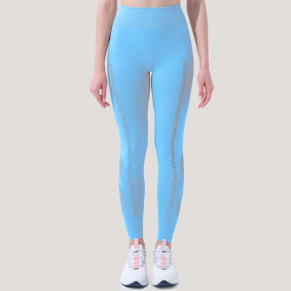 High Waisted Women's Yoga Pants Moisture Wicking Breathable and Stretchy Mesh Leggings for Comfort and Shape Enhancement