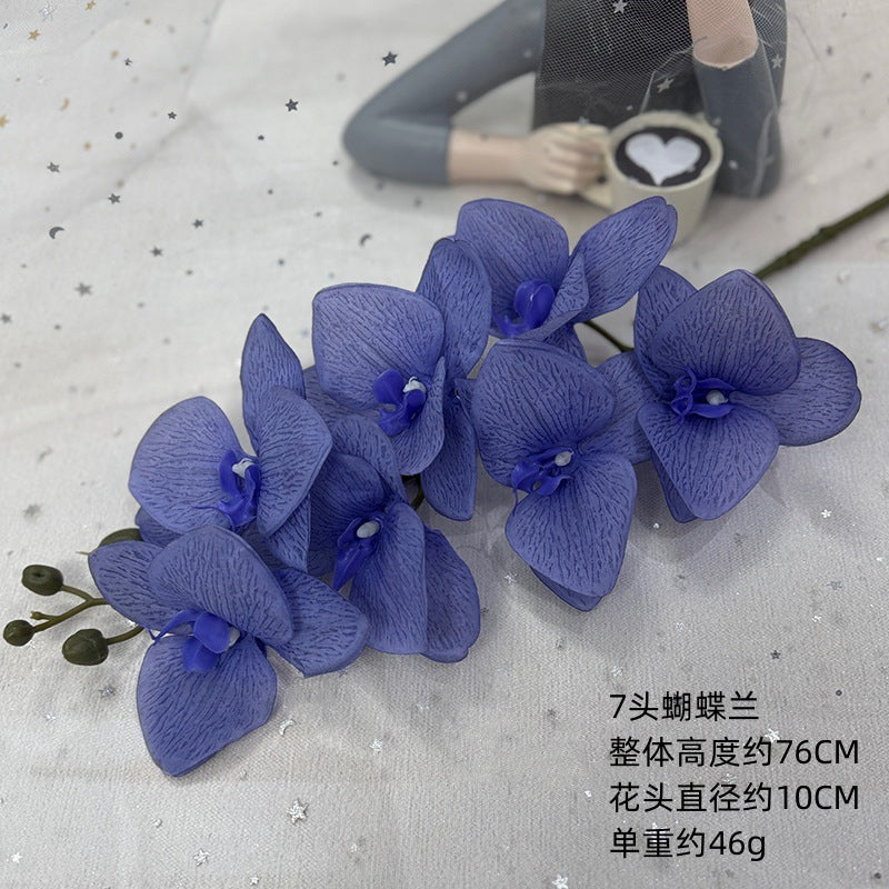 Realistic 3D Printed 7-Head Orchid Simulation Flowers - Perfect for Wedding Decorations, Home Decor, and Dining Table Centerpieces