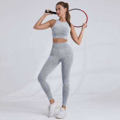 Autumn Winter High Intensity Sports Bra and High Waisted Leggings Set for Running Fitness and Yoga Workouts