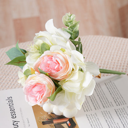 Elegant Korean Style Wedding Bridal Bouquet with Faux Peonies - Perfect for Home Décor, Photography Props, and Special Occasions