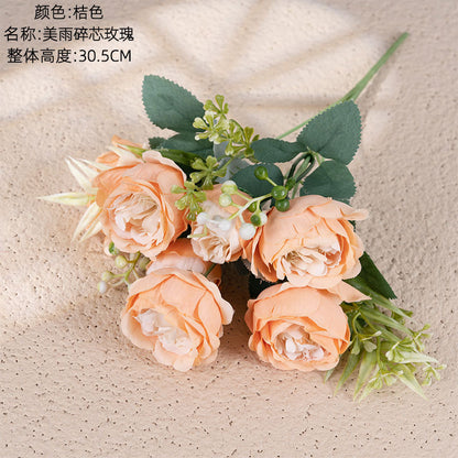 Stunning Faux Rose Wall Decor - Realistic Rose Bouquet for Home Decoration and Wedding Celebrations - Perfect Wedding Handheld Flowers, Model MW55506