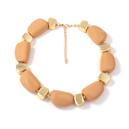 Chic and Minimalist Handmade Geometric Bead Necklace - Stylishly Versatile for Everyday Wear