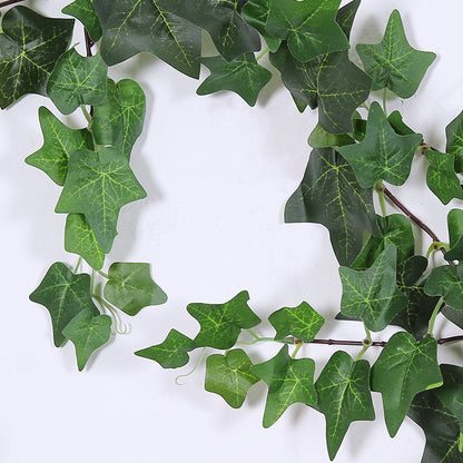 Lifelike Artificial Ivy Green Leaves – 2M Indoor Decorative Potted Plant with Creative Sweet Potato Vine for Stunning Wall Décor