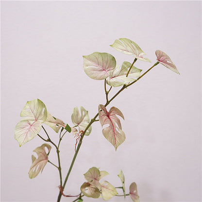 High-Quality Nordic Style Faux Green Plant Leaves Stem with Roots - Perfect for Home Décor, Floral Arrangements, and Decorative Wall Accessories