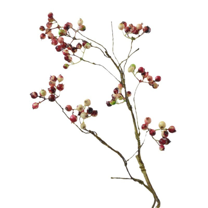 Realistic Blueberry Branch and Berry Decorative Arrangement for Luxurious American Home Décor, Wedding Celebrations, and Photography Props