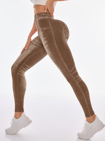 High Waist Women's Cowboy Yoga Pants Sculpting Stretch Leggings for Fall Winter Plus Size Butt Lifting and for Everyday Wear