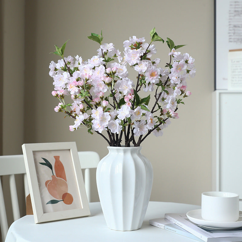 Soft Bendable Faux Cherry Blossom Branches - Nordic-Inspired Decorative Twigs for Home, Living Room, and Wedding Decor