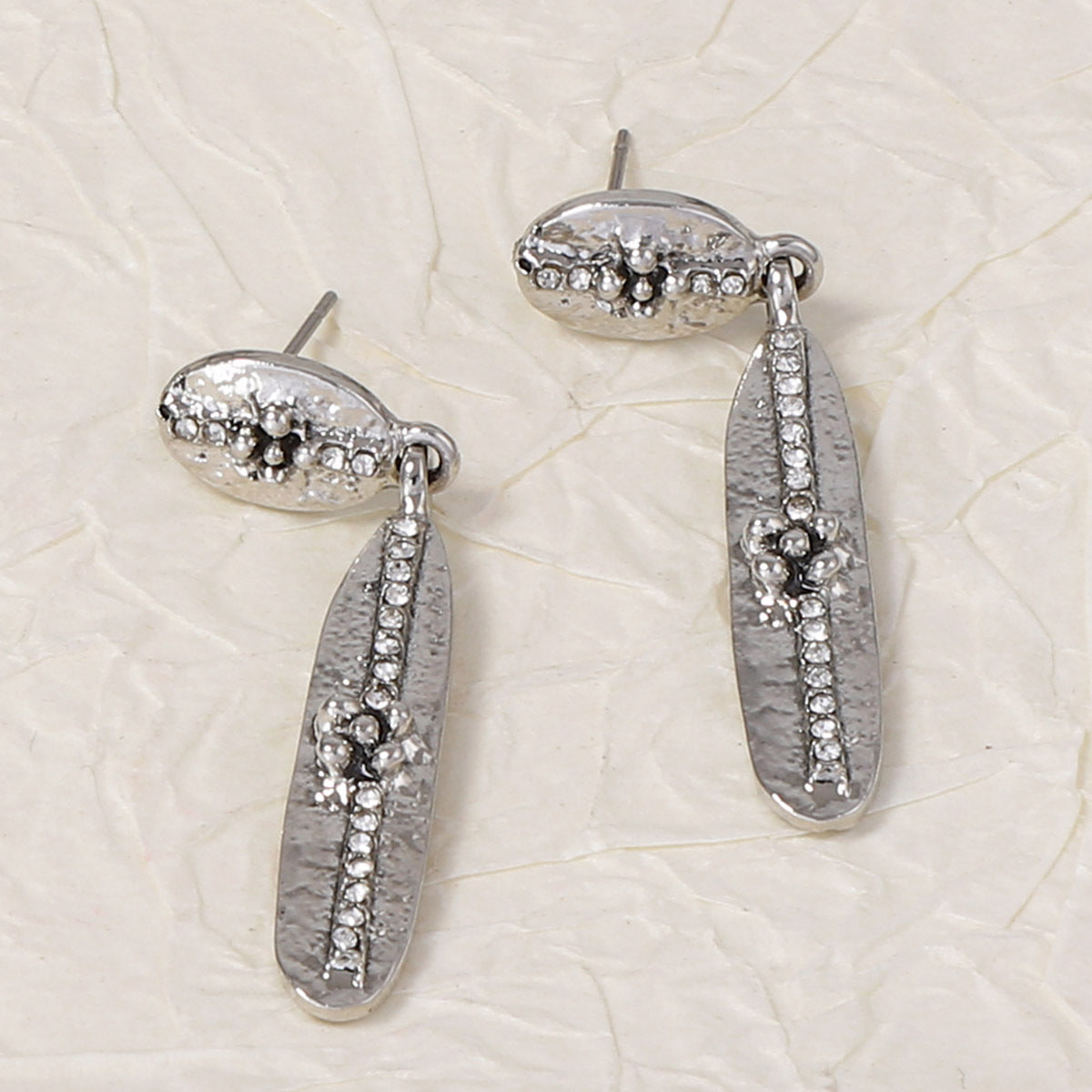 Vintage-Inspired Geometric 3D Flower Earrings with Micro-Paved Rhinestones – Versatile Luxury Jewelry for Women