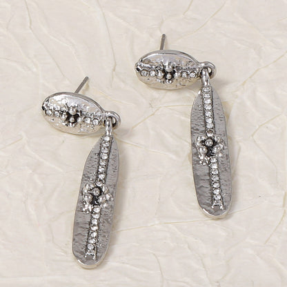 Vintage-Inspired Geometric 3D Flower Earrings with Micro-Paved Rhinestones – Versatile Luxury Jewelry for Women