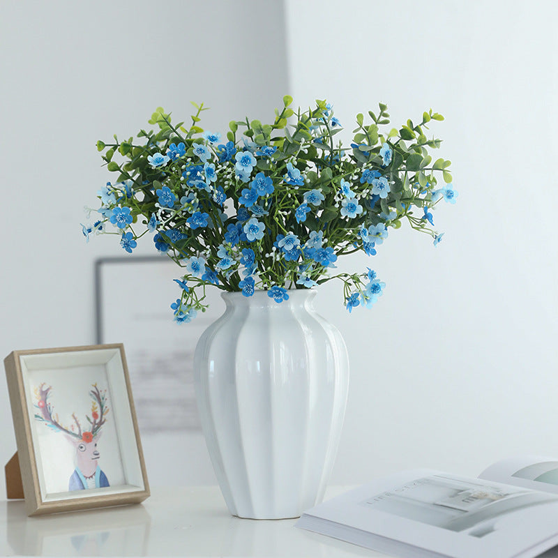 Beautiful Faux Flower Wedding Bouquet with Eucalyptus Leaves - Perfect for Weddings, Home Decor, and Living Room Centerpieces