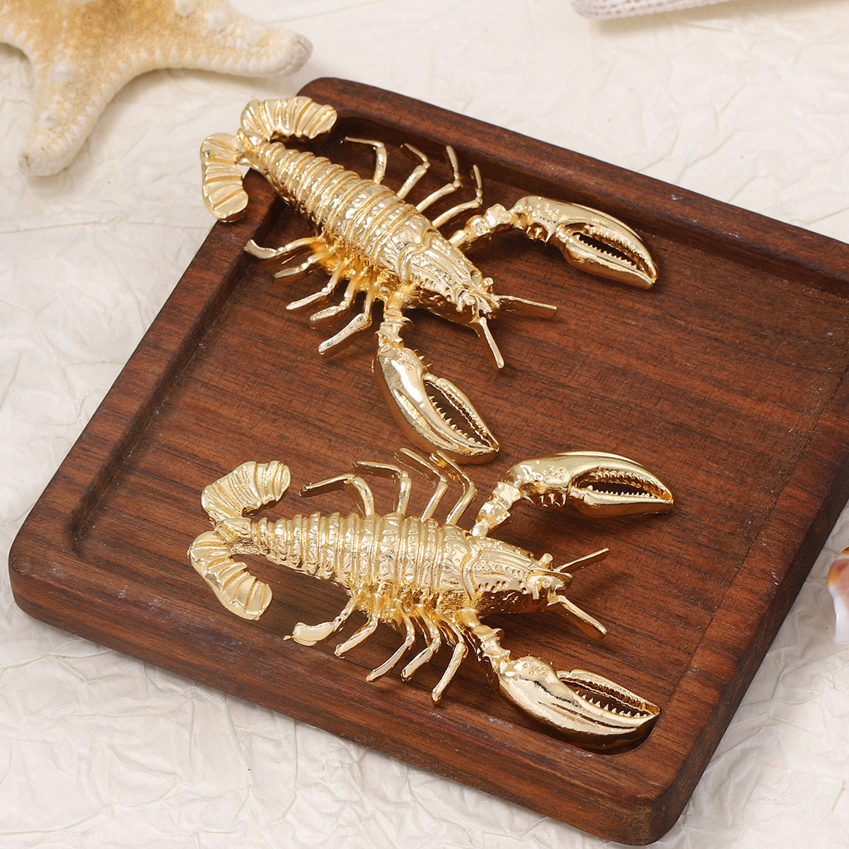Chic Minimalist Retro Alloy Lobster Earrings - Unique Ocean-Inspired Jewelry for Effortless Vacation Style