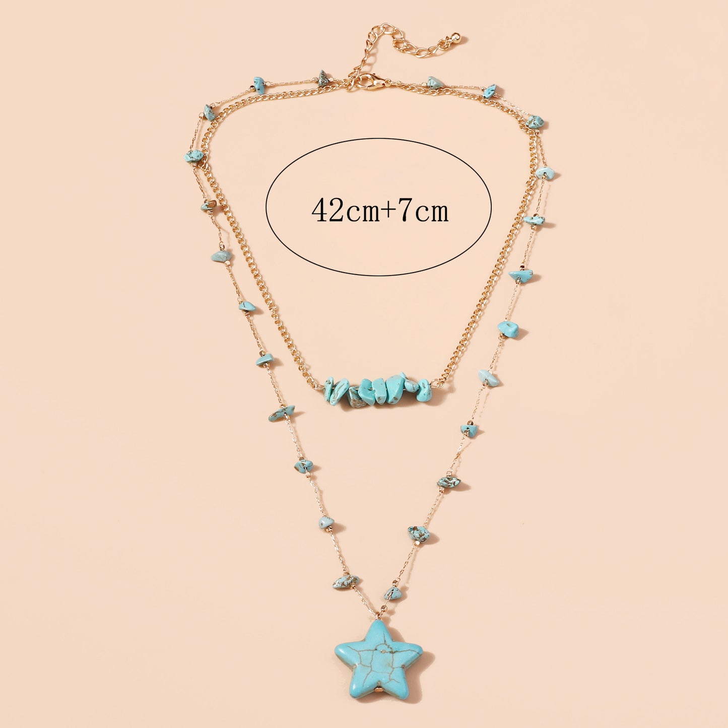 Trendy Ocean Blue Star Pendant Necklace - Unique Alloy Design, Minimalist Style, Perfect for Layering or Everyday Wear