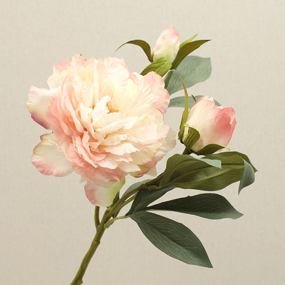 Elegant 3-Head Artificial Peony Flower Bouquet for Autumn Home Decor - Perfect for Living Room, Dining Table Centerpieces, and Floral Arrangements