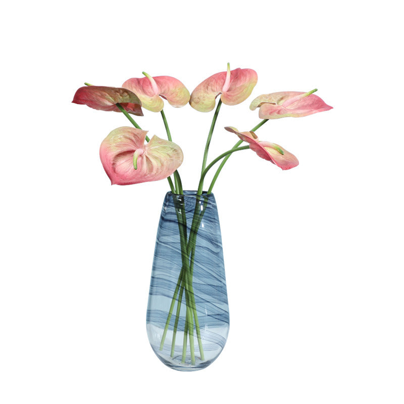 Luxurious Artificial Flamingo Pink Anthurium Flower Arrangement - Perfect for Studio Photography Props and Elegant Home Décor