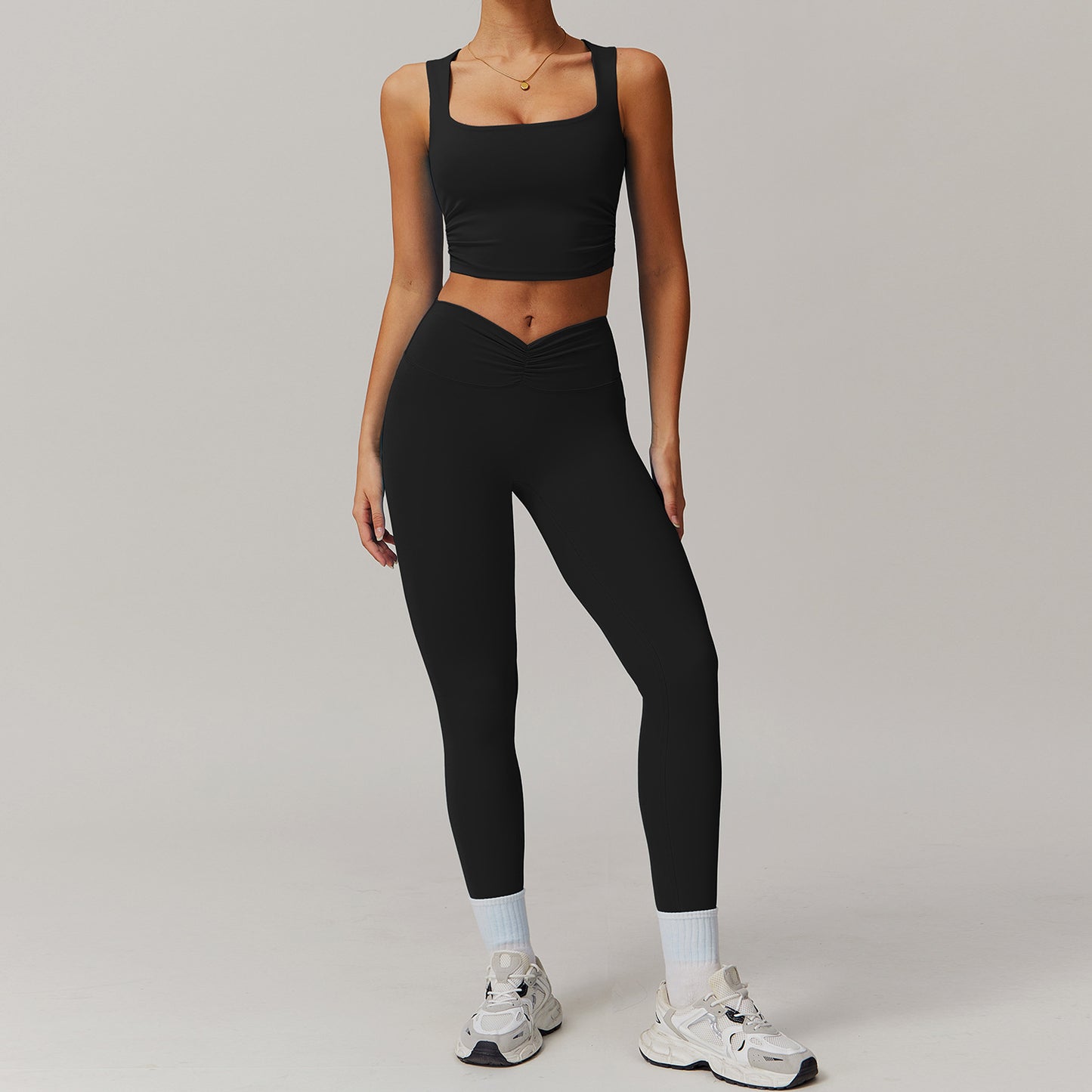 Elevate Your Workout with Our Stand Up Collar Zip Cloud Feel Yoga Set Flattering High Waisted Leggings and Performance Top for Running and Training