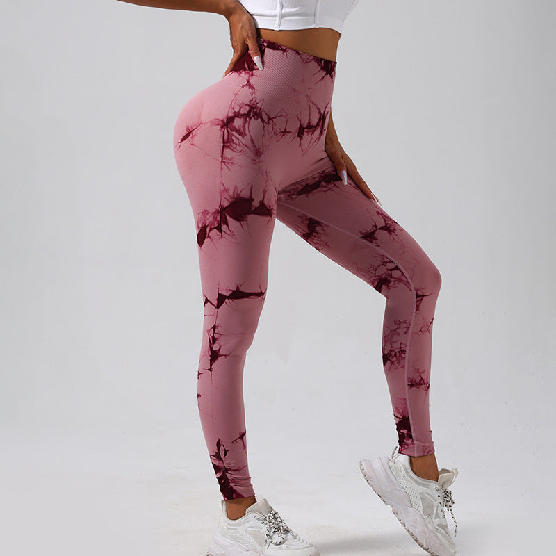 High Waisted Tummy Control Tie Dye Leggings for Women Breathable Peach Butt Yoga Pants for Comfort and Style in Fitness