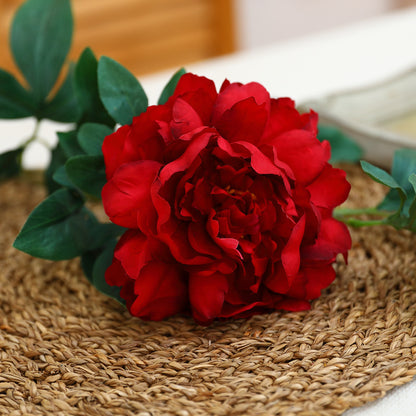 Stunning Faux Peony Flower for Weddings and Housewarming Celebrations - Vibrant Red Decorative Plastic Piece for Lasting Elegance