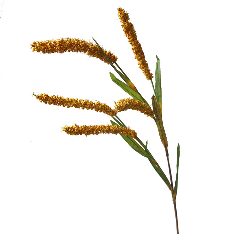 Realistic Long Grain Millet and Wheat Spike Flower - Perfect for Rustic Hotel, Farmhouse & Country Decor