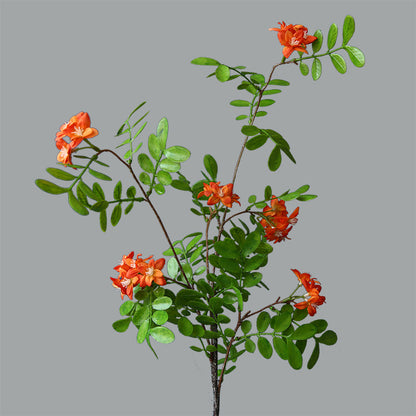 Vibrant Faux Four-Pronged Single Branch Edamame Bean Andromeda Blossom - Elegant Artificial Floral Home Décor Arrangement for Stylish Interiors