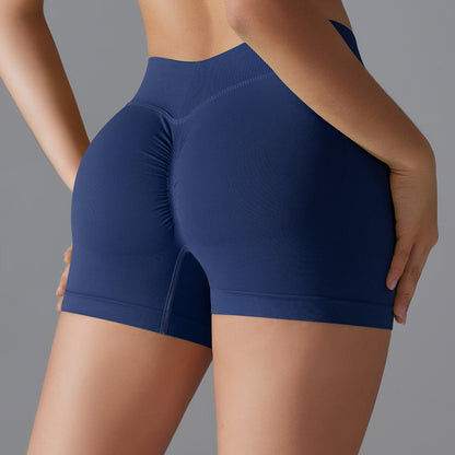 Seamless High Waisted Butt Lifting Yoga Shorts Breathable Peach Shaped Compression Workout Shorts for Running and Fitness