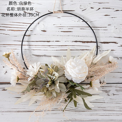 Yuena Half-Circle Faux Flower Bouquet for Home Décor – Elegant Wedding Handheld Flowers and Stunning Wall Art Decoration (CF01205)