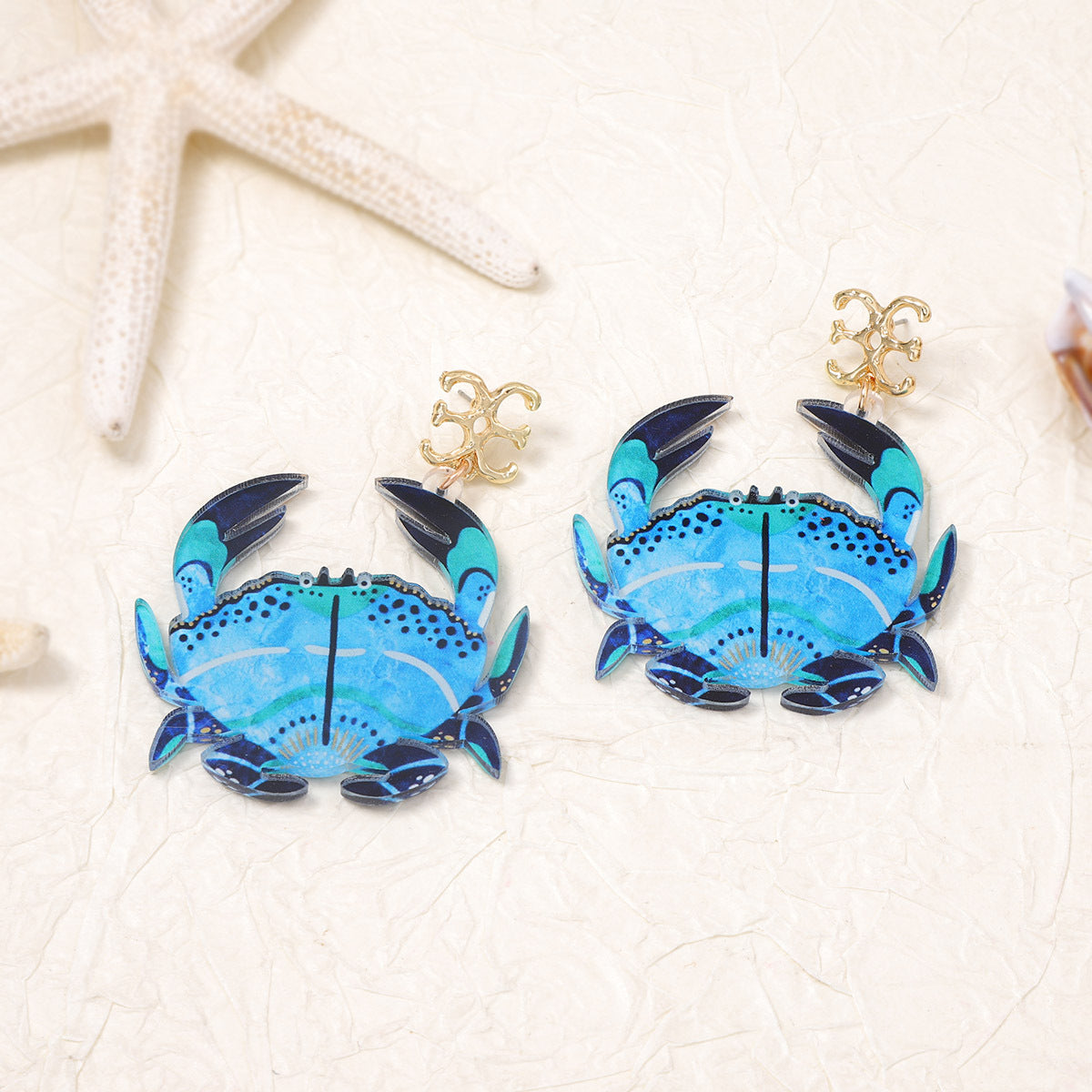 Chic Vacation-Inspired Acrylic Ocean Animal Dangle Earrings - Unique, Minimalist Design for Versatile Everyday Wear