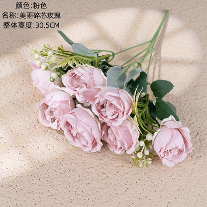 Stunning Faux Rose Wall Decor - Realistic Rose Bouquet for Home Decoration and Wedding Celebrations - Perfect Wedding Handheld Flowers, Model MW55506