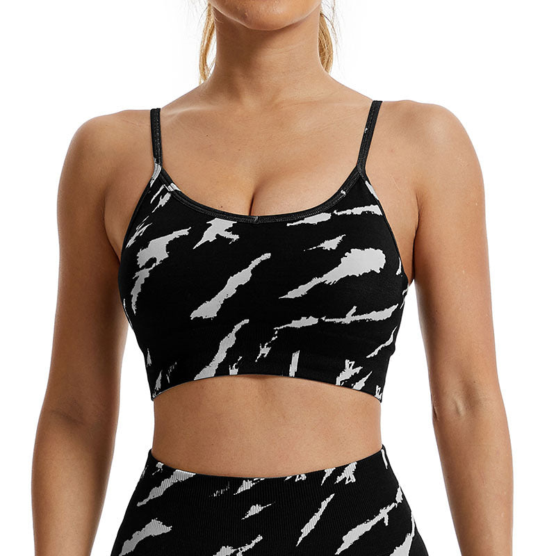 Camouflage Print Sports Bra for Women Comfortable and Supportive Activewear for Running Yoga and Fitness