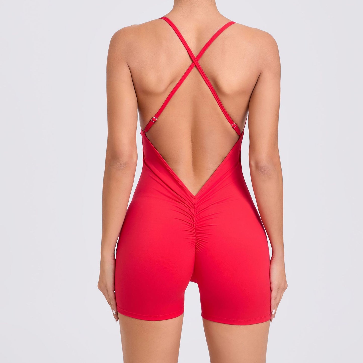 Quick Dry Sports Bodysuit with Cutout Back for Running Fitness and Yoga Supportive and Form Fitting All in One Leggings