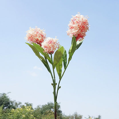 Realistic Faux Flowers - 3-Branch Spring Taro Fruit Stem - Vibrant Decorative Plastic Flowers for Home, Weddings, and Soft Furnishings