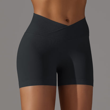 High Waisted Seamless Cross Shorts for Comfort Peach Lift Yoga Pants That Hug Your Curves Enhance Athletic Performance