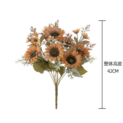 Vibrant Sunflower Bouquet with Faux Greenery - Perfect for Weddings and Fall Décor - CL06001