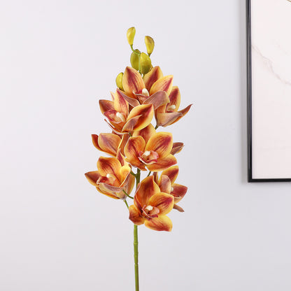 Realistic Single Stalk New Zealand Large Orchid - Perfect Indoor Decoration for Living Rooms, Wedding Celebrations, and Photography Prop