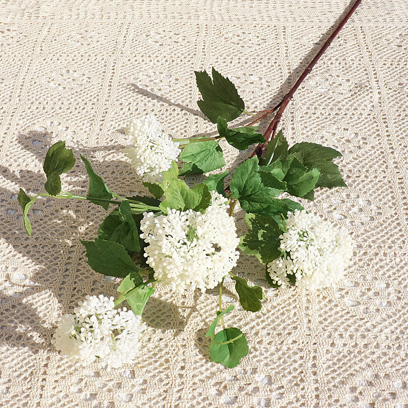 Realistic Faux Hydrangea Silk Flowers - 4-Headed Decorative Home Accents for Weddings, Photography, and Elegant Decor