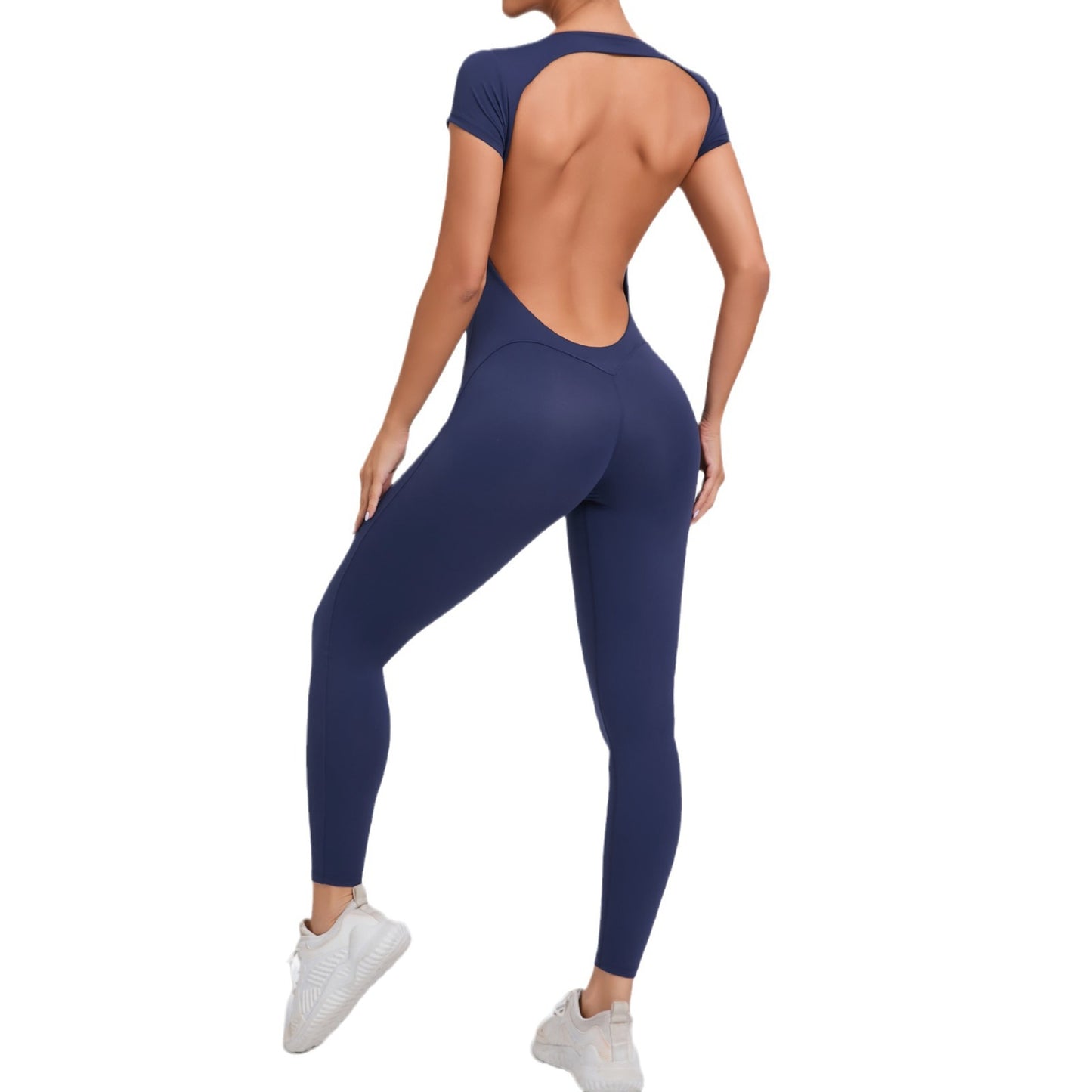 Hollow Back Bodysuit for Women Peach Lift Curve Fitness Outfit for Outdoor Leisure and Yoga