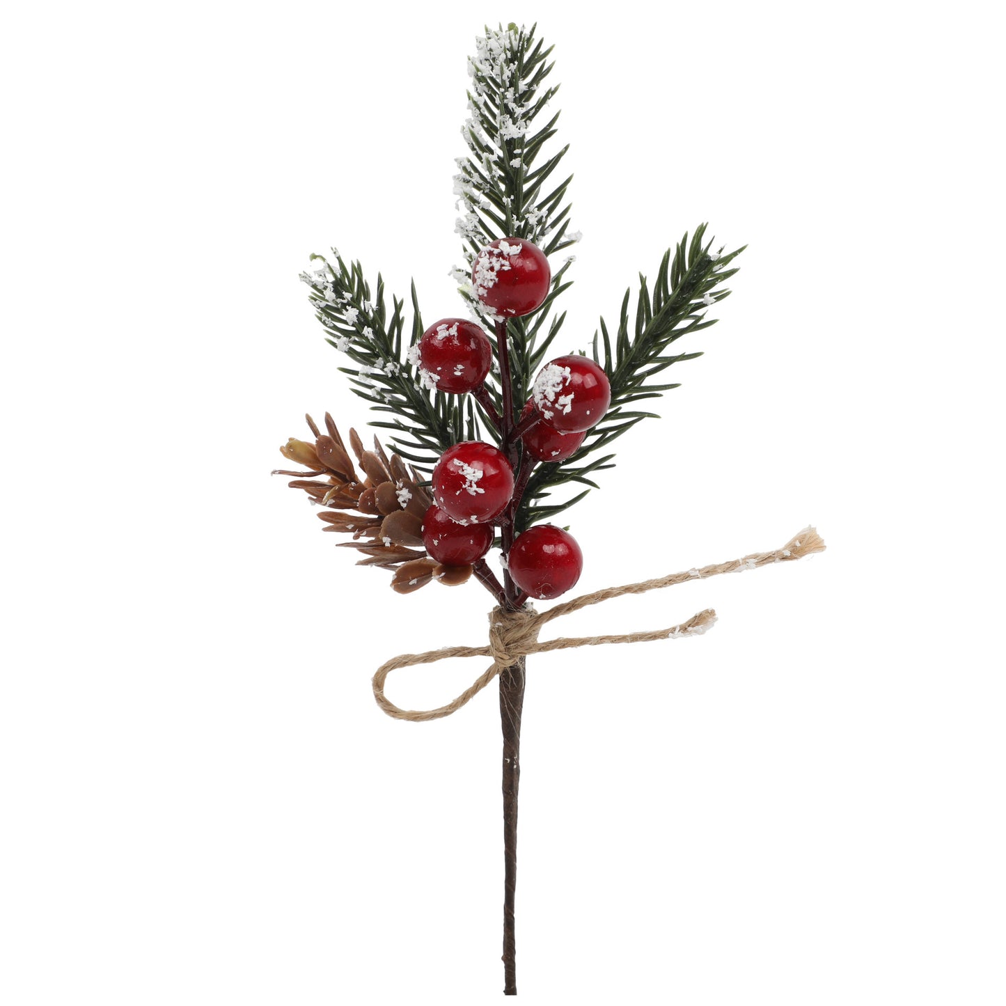 Realistic Faux Christmas Pine Needle Red Berry DIY Plastic Pine Needle Holiday Snowflake Poinsettia Flower Bouquet Decoration Accessories