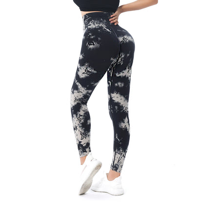 Seamless High Waisted Tie Dye Yoga Pants for Women Sculpting Peach Butt Lift Leggings for Comfort and Style in Your Fitness Routine