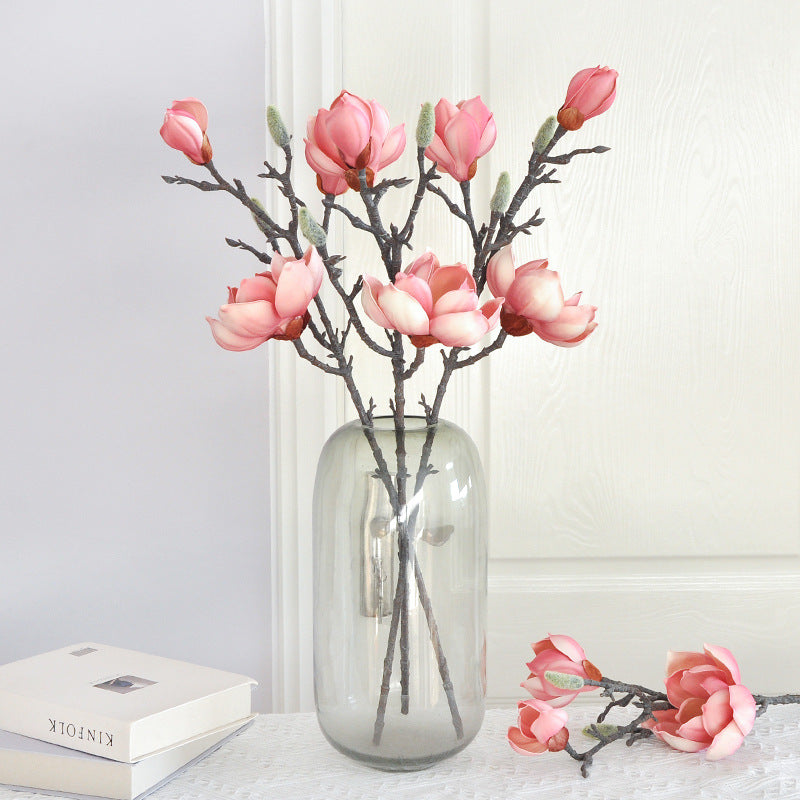 Realistic Magnolia Flower Decorative Accent for Home and Living Room -  EVA Cotton Fake Flower for Wedding Celebrations and Photography Props