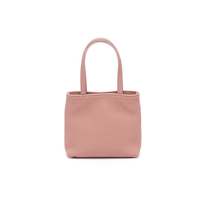 Genuine Leather Handbag with Metal Chain Chic Crossbody Bag for Women Fresh Spring Summer Style Small Square Purse