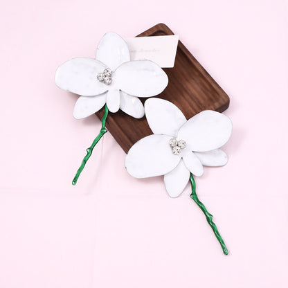 Exaggerated Spanish-Inspired Statement Drop Earrings with Luxurious Enamel Finish and Vibrant Large Floral Design - Perfect for Vacation Glam