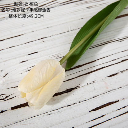 Luxurious Touch Tulip Artificial Flowers for Wedding Decoration - Chic Green Plants with INS Style - Model MW59901