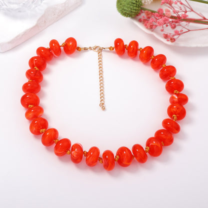 Personalized Colorful Macaron Beaded Necklace for Women - Perfect for Spring/Summer Vacation Vibes, Trendy Jewelry Accessory