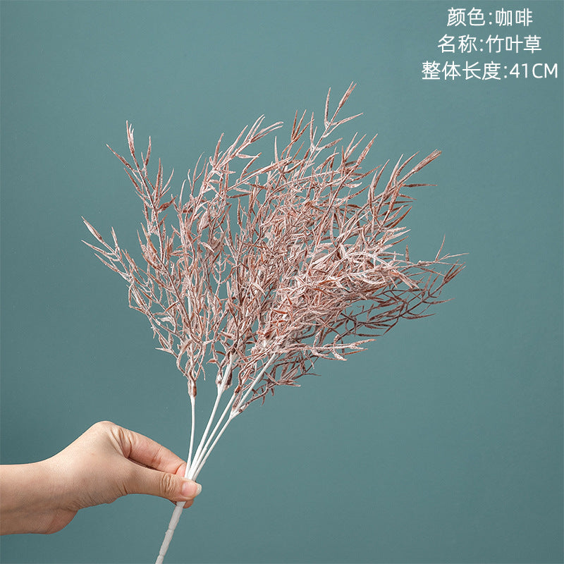 Elegant Bamboo Leaf Grass Faux Floral Arrangement for Home Decor – Perfect for Weddings, Bouquets, and Plant Walls – MW73771