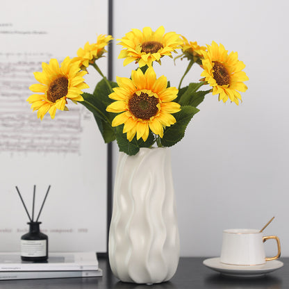 Realistic Single Stem Sunflower - Perfect Home Décor Accent for Living Rooms, Weddings, and Event Decorations - Beautiful Artificial Flower Arrangement