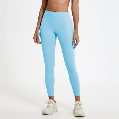 V Shaped Waist Enhancing Yoga Pants for Outdoor Pilates and Running and Comfortable Fitness Leggings with No Creep Seam Design