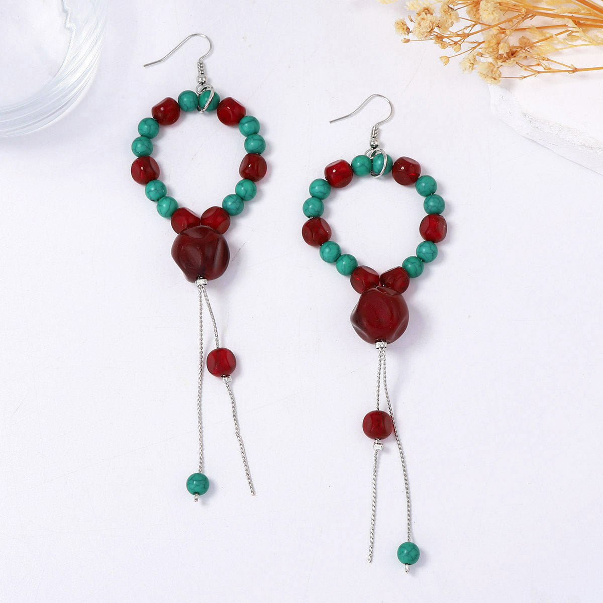 Bohemian Chic Geometric Beaded Statement Long Tassel Earrings - Elevate Your Style with Unique High-Quality Ear Accessories for Women