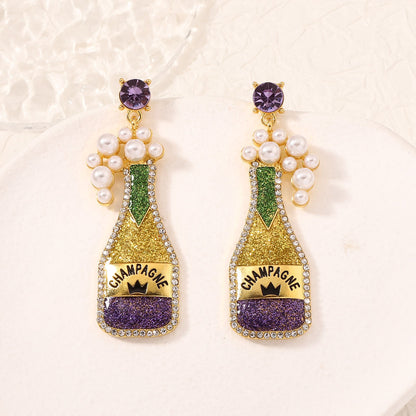 Chic Luxury Festival Cute Wine Bottle Earrings - Versatile  Arrival Studs for Effortless Style